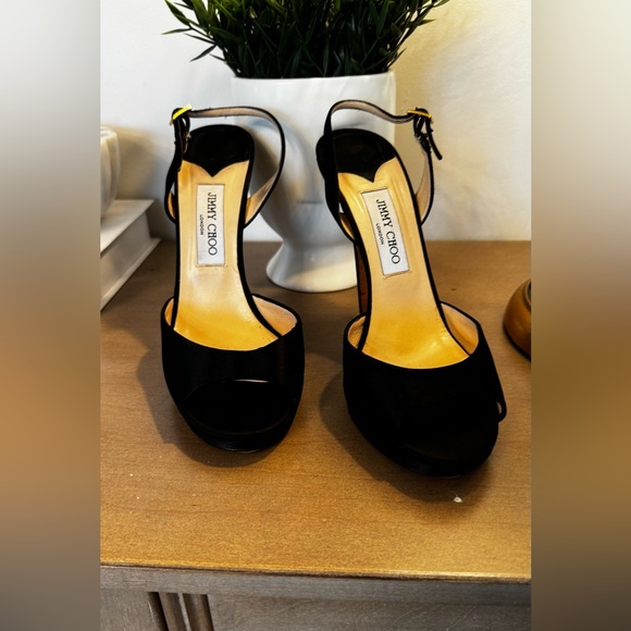Jimmy Choo  satin Black  Heels - Picture 13 of 14